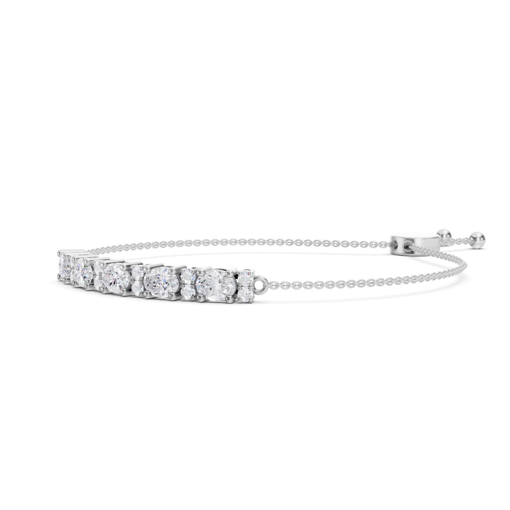 1.72 Carat Oval Shaped Fashion Bracelet 14K - White Gold