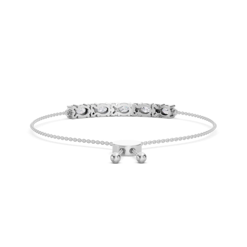 1.72 Carat Oval Shaped Fashion Bracelet 14K - White Gold