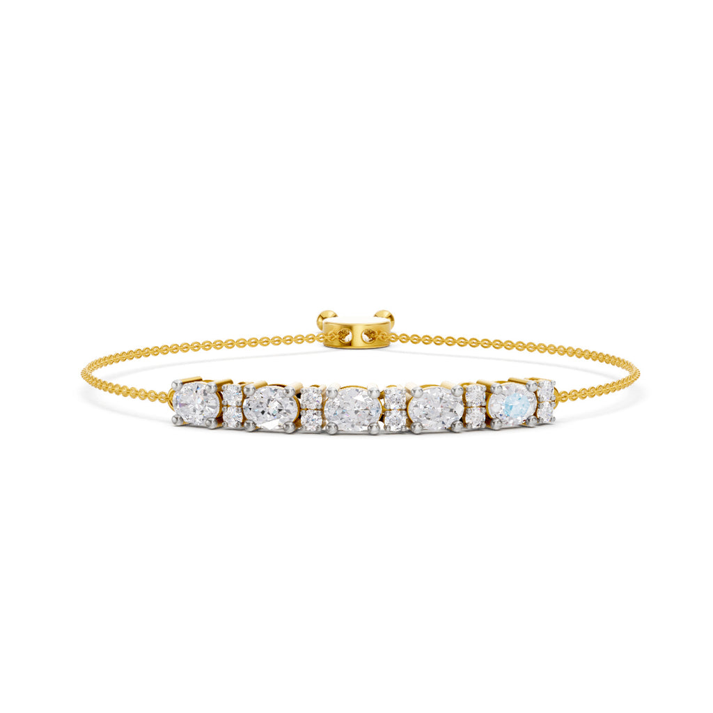 1.72 Carat Oval Shaped Fashion Bracelet 14K