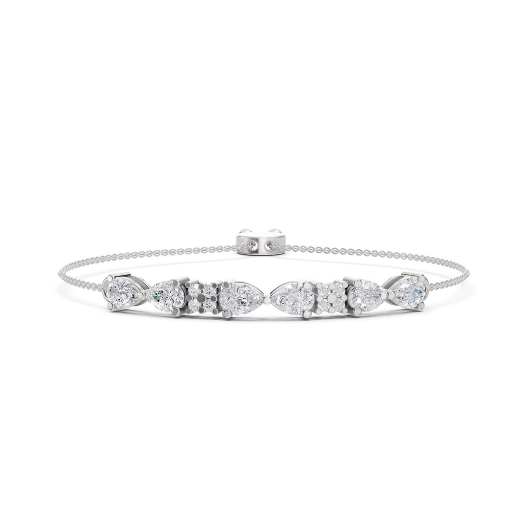 1.52 Carat Pear Shaped Fashion Bracelet 14K - White Gold