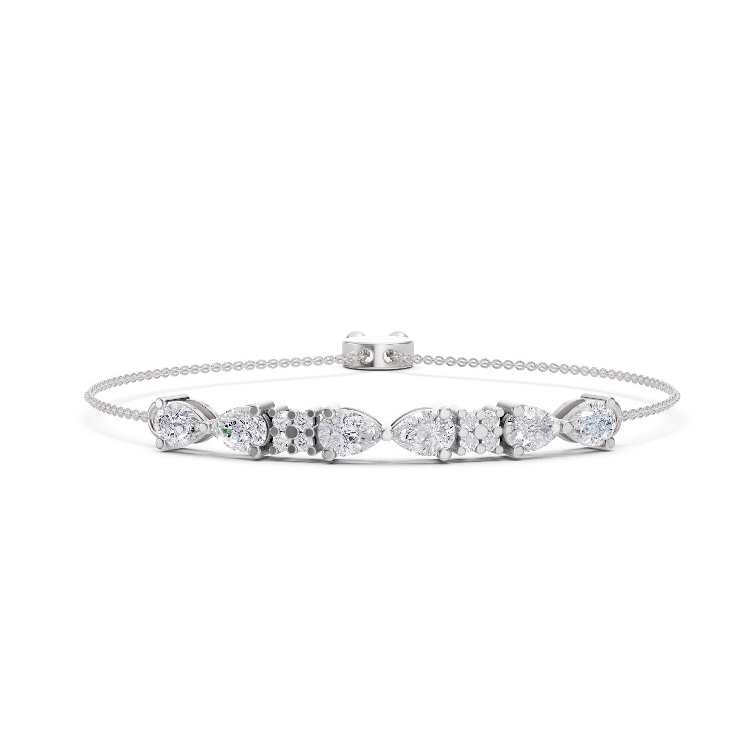 1.52 Carat Pear Shaped Fashion Bracelet 14K - White Gold