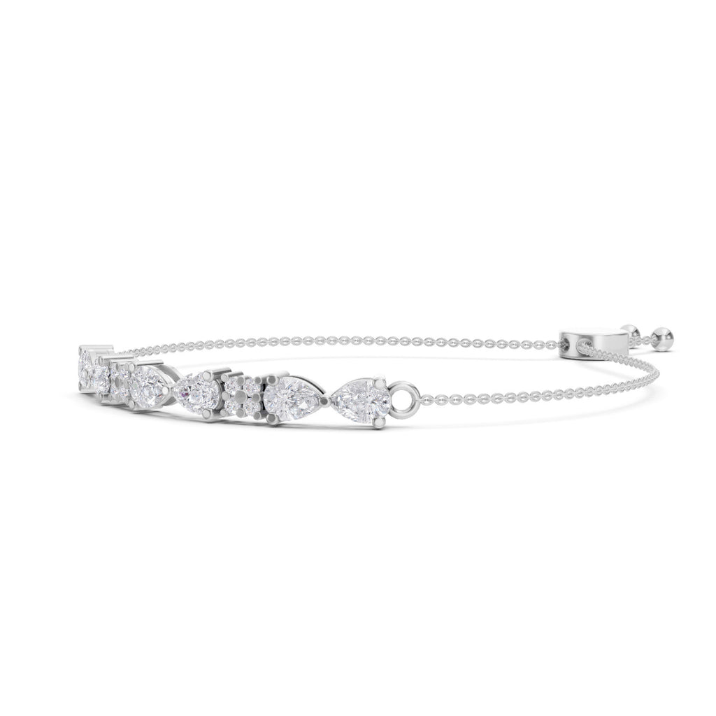 1.52 Carat Pear Shaped Fashion Bracelet 14K - White Gold