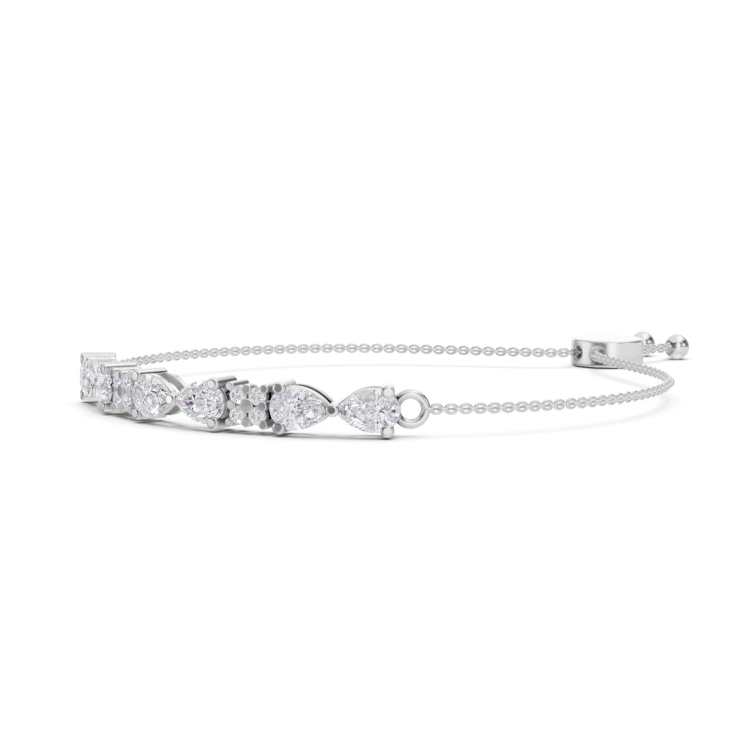 1.52 Carat Pear Shaped Fashion Bracelet 14K - White Gold