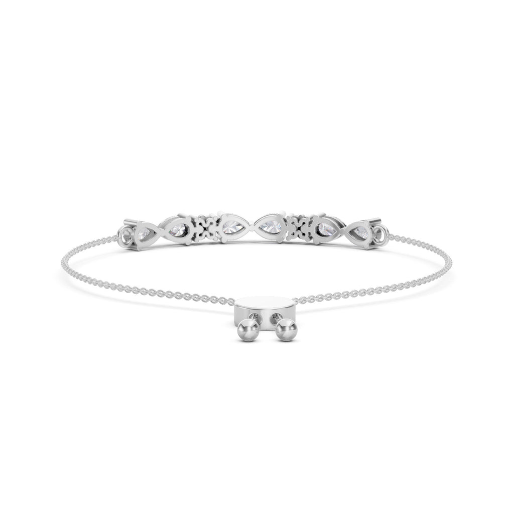 1.52 Carat Pear Shaped Fashion Bracelet 14K - White Gold