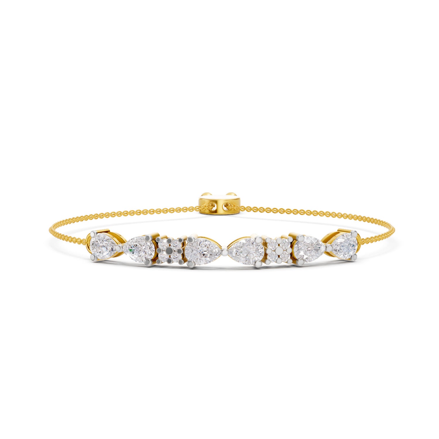 1.52 Carat Pear Shaped Fashion Bracelet 14K