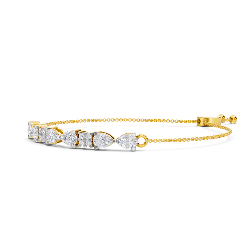 1.52 Carat Pear Shaped Fashion Bracelet 14K