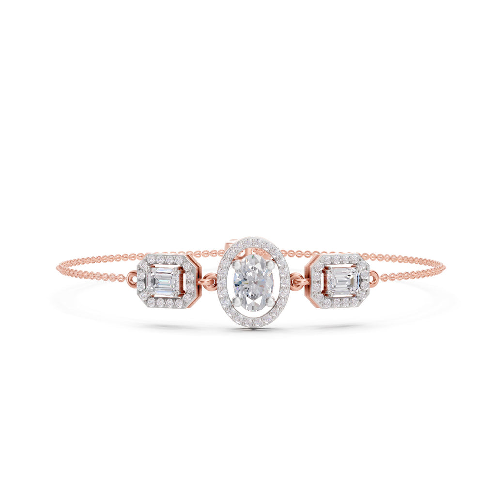 1.66 Carat Emerald Shaped Fashion Bracelet 14K - Rose Gold