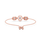 1.66 Carat Emerald Shaped Fashion Bracelet 14K - Rose Gold