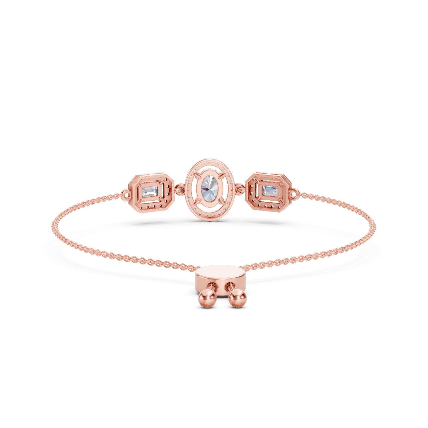 1.66 Carat Emerald Shaped Fashion Bracelet 14K - Rose Gold