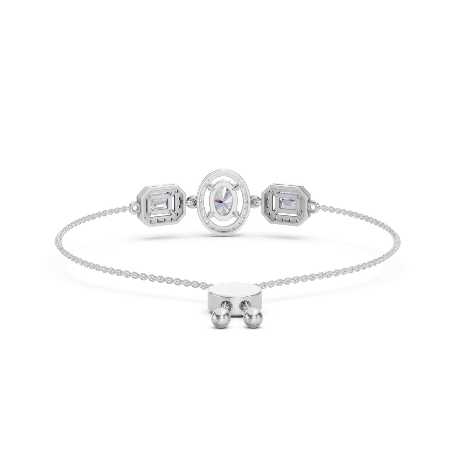 1.66 Carat Emerald Shaped Fashion Bracelet 14K - White Gold