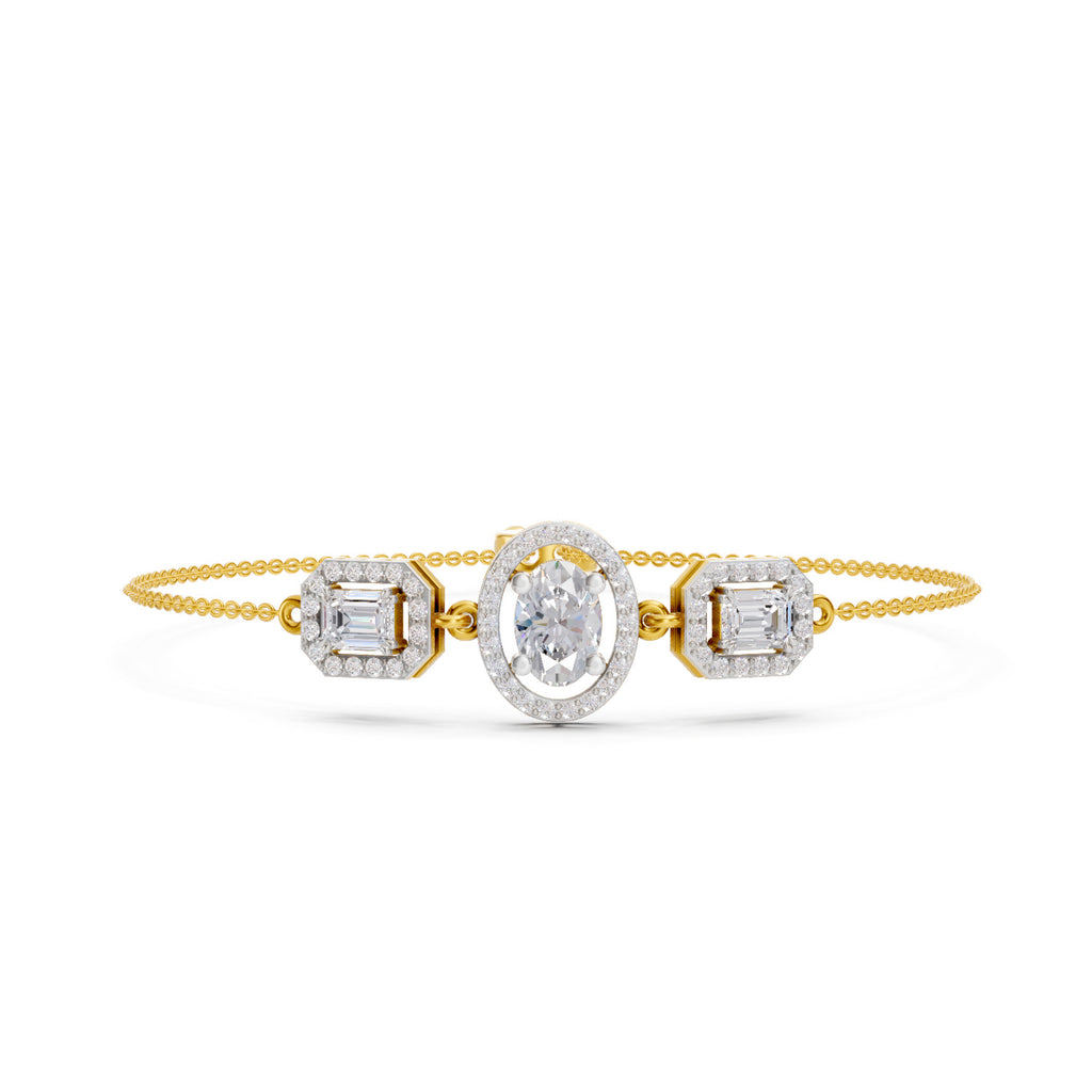 1.66 Carat Emerald Shaped Fashion Bracelet 14K