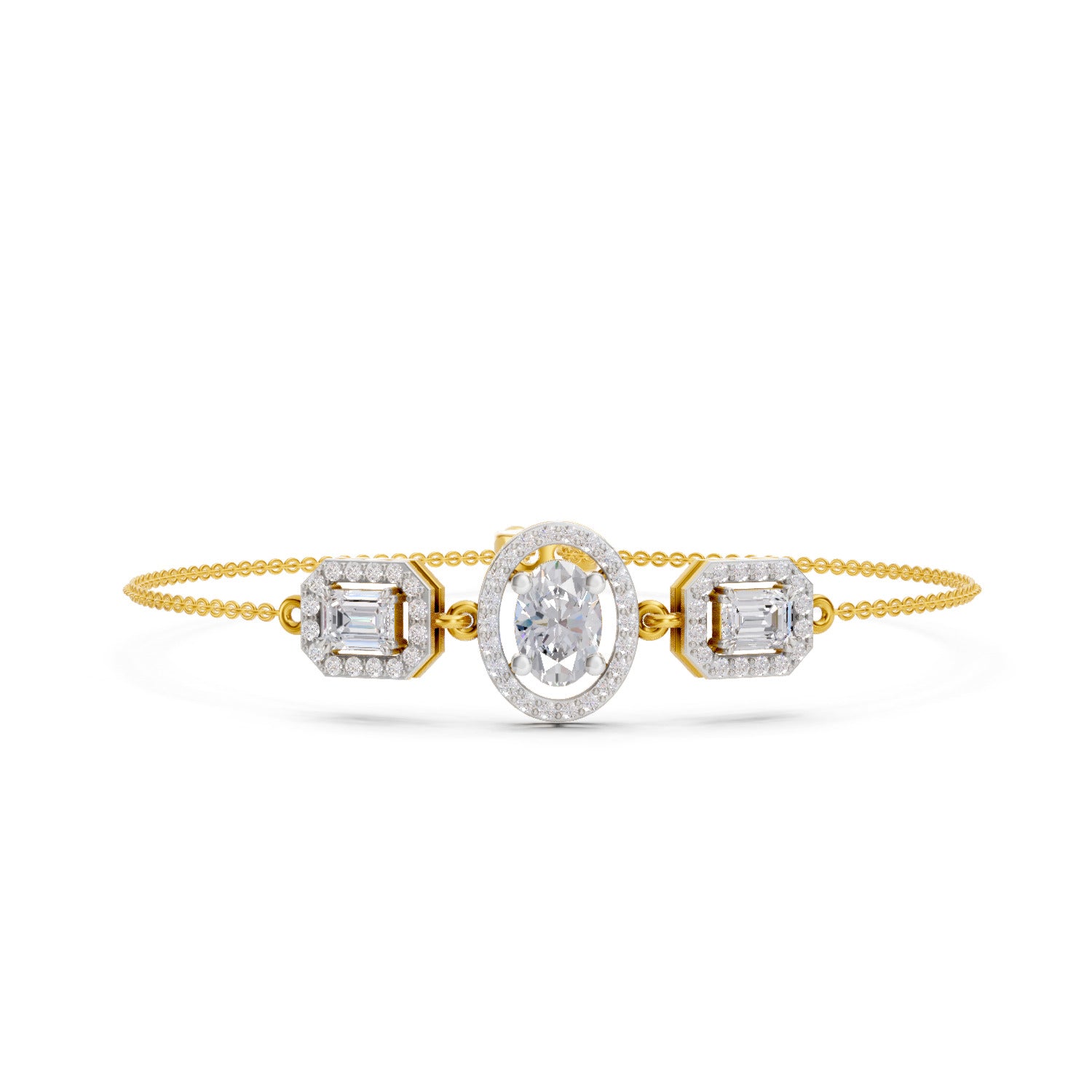 1.66 Carat Emerald Shaped Fashion Bracelet 14K