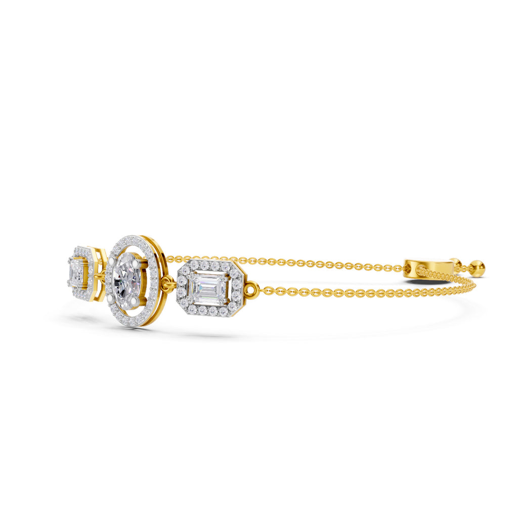 1.66 Carat Emerald Shaped Fashion Bracelet 14K