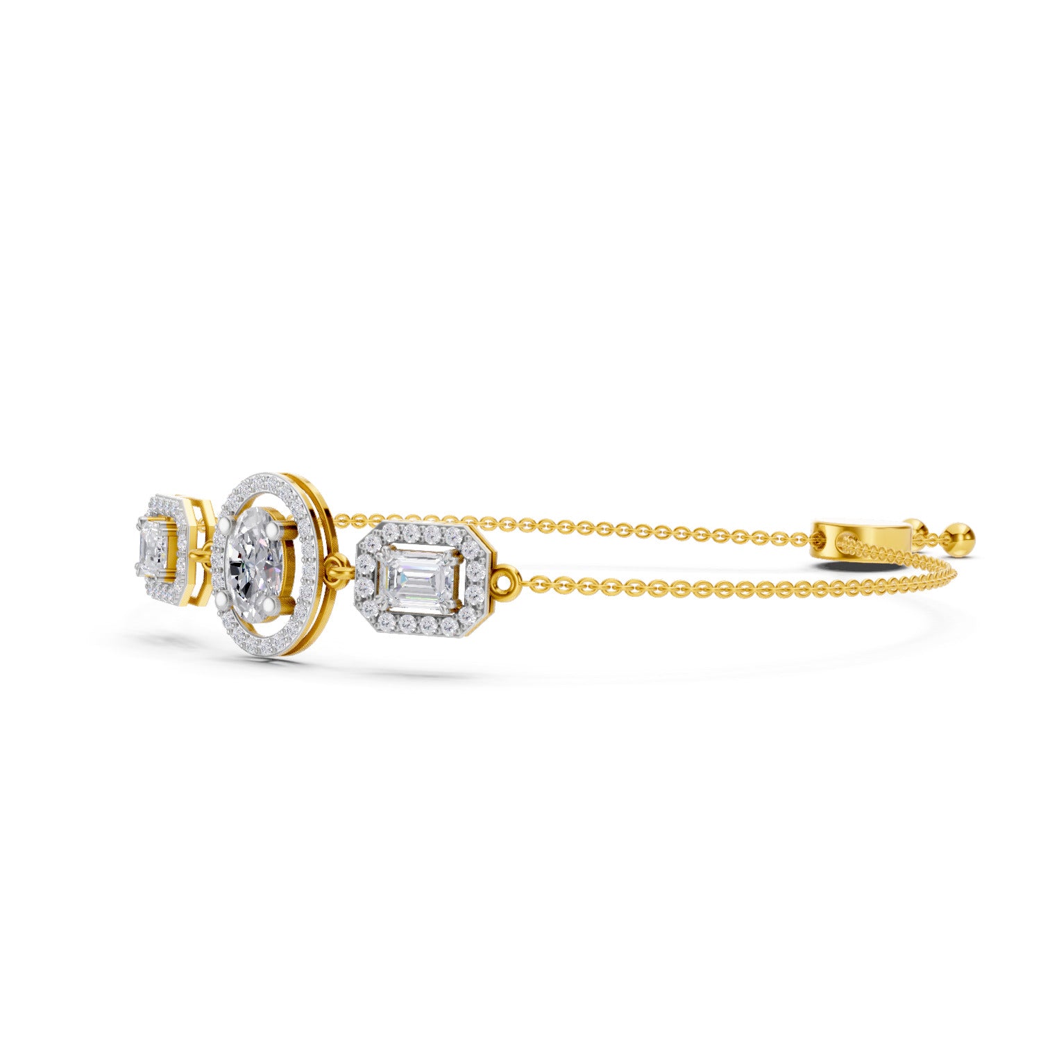 1.66 Carat Emerald Shaped Fashion Bracelet 14K
