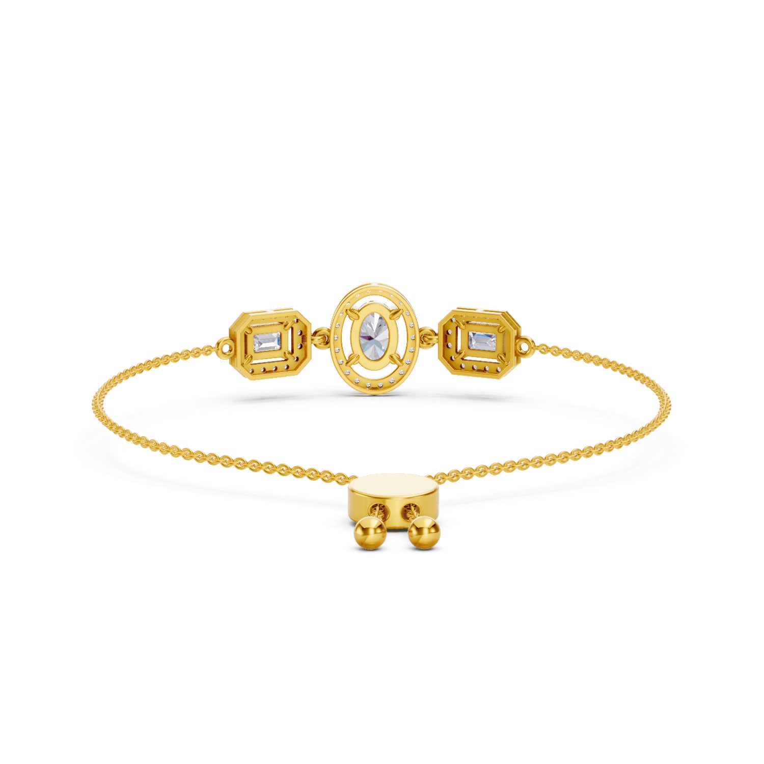 1.66 Carat Emerald Shaped Fashion Bracelet 14K