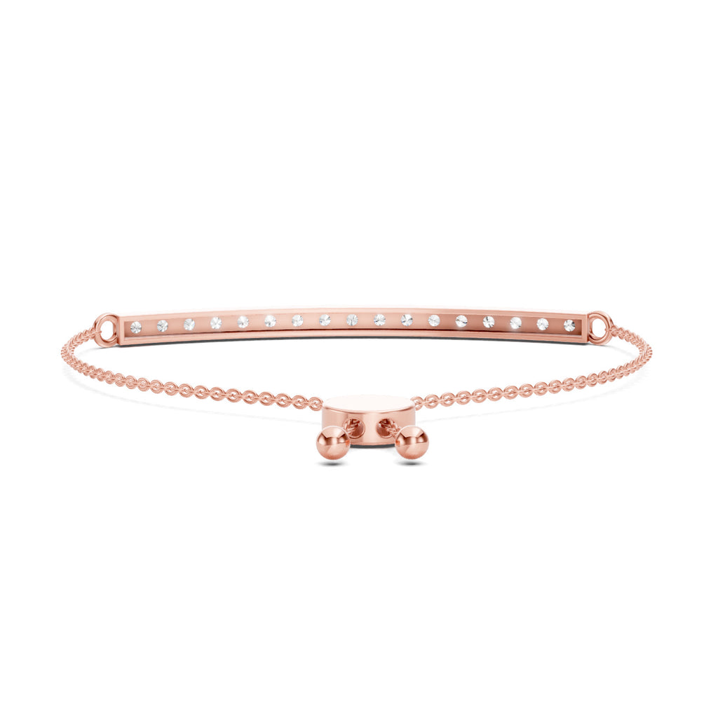 Lab Grown Diamond 1.34 Carat Diamond Bar Bolo Bracelet 14KY