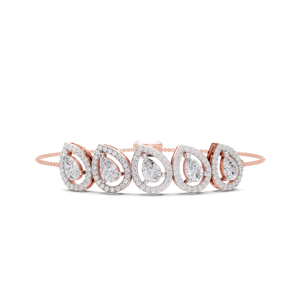 2.05 Carat Pear Shaped Fashion Bracelet 14K - Rose Gold