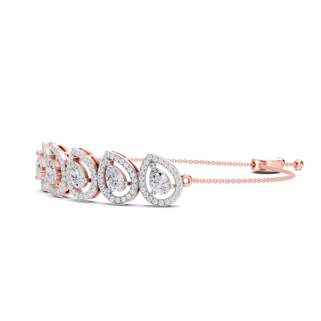 2.05 Carat Pear Shaped Fashion Bracelet 14K - Rose Gold