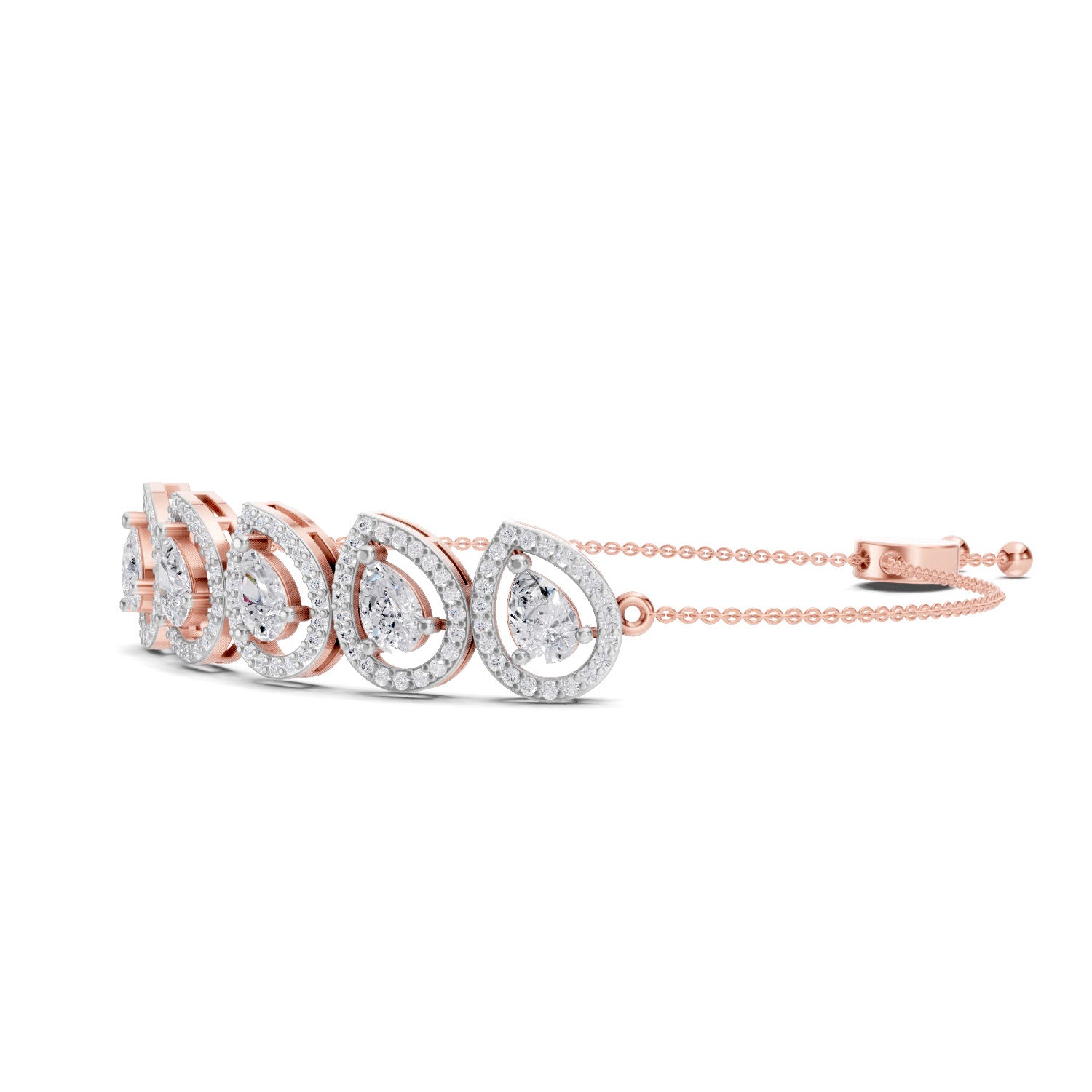 2.05 Carat Pear Shaped Fashion Bracelet 14K - Rose Gold