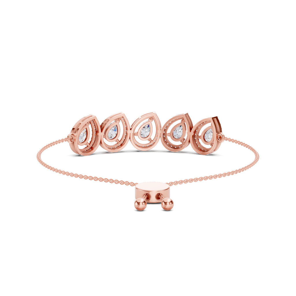 2.05 Carat Pear Shaped Fashion Bracelet 14K - Rose Gold