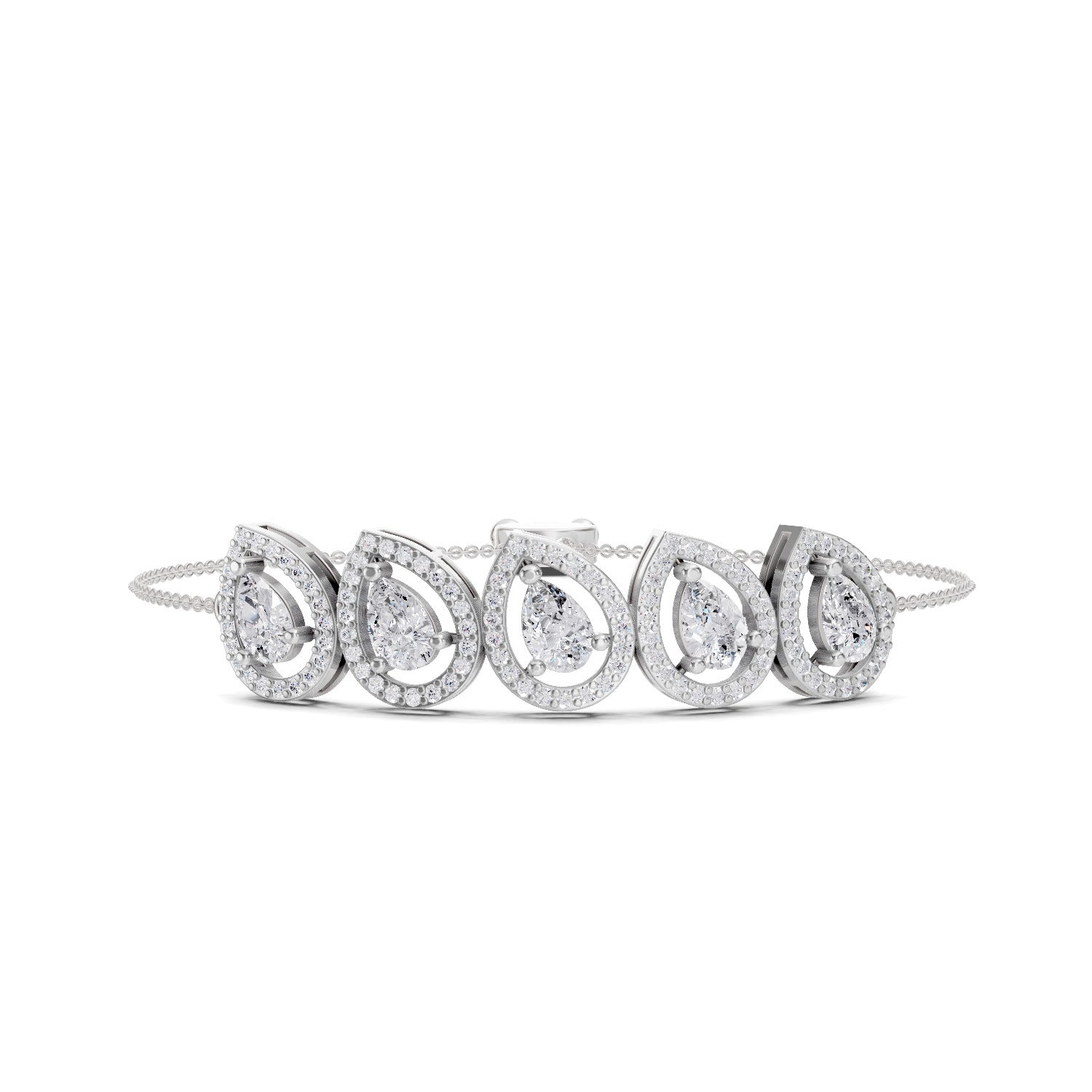 2.05 Carat Pear Shaped Fashion Bracelet 14K - White Gold