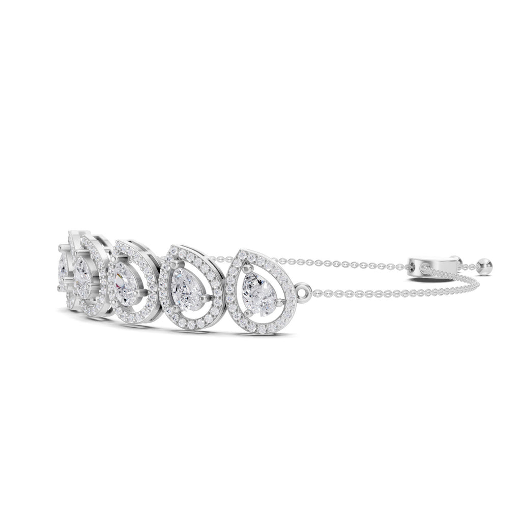 2.05 Carat Pear Shaped Fashion Bracelet 14K - White Gold