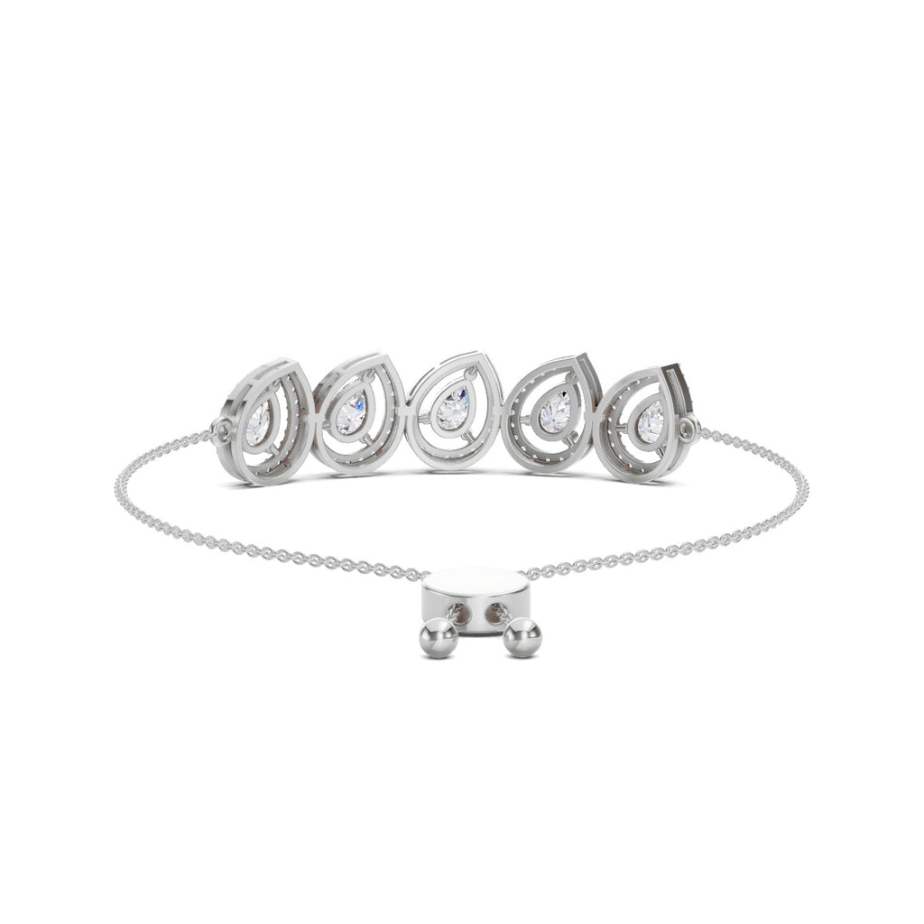 2.05 Carat Pear Shaped Fashion Bracelet 14K - White Gold