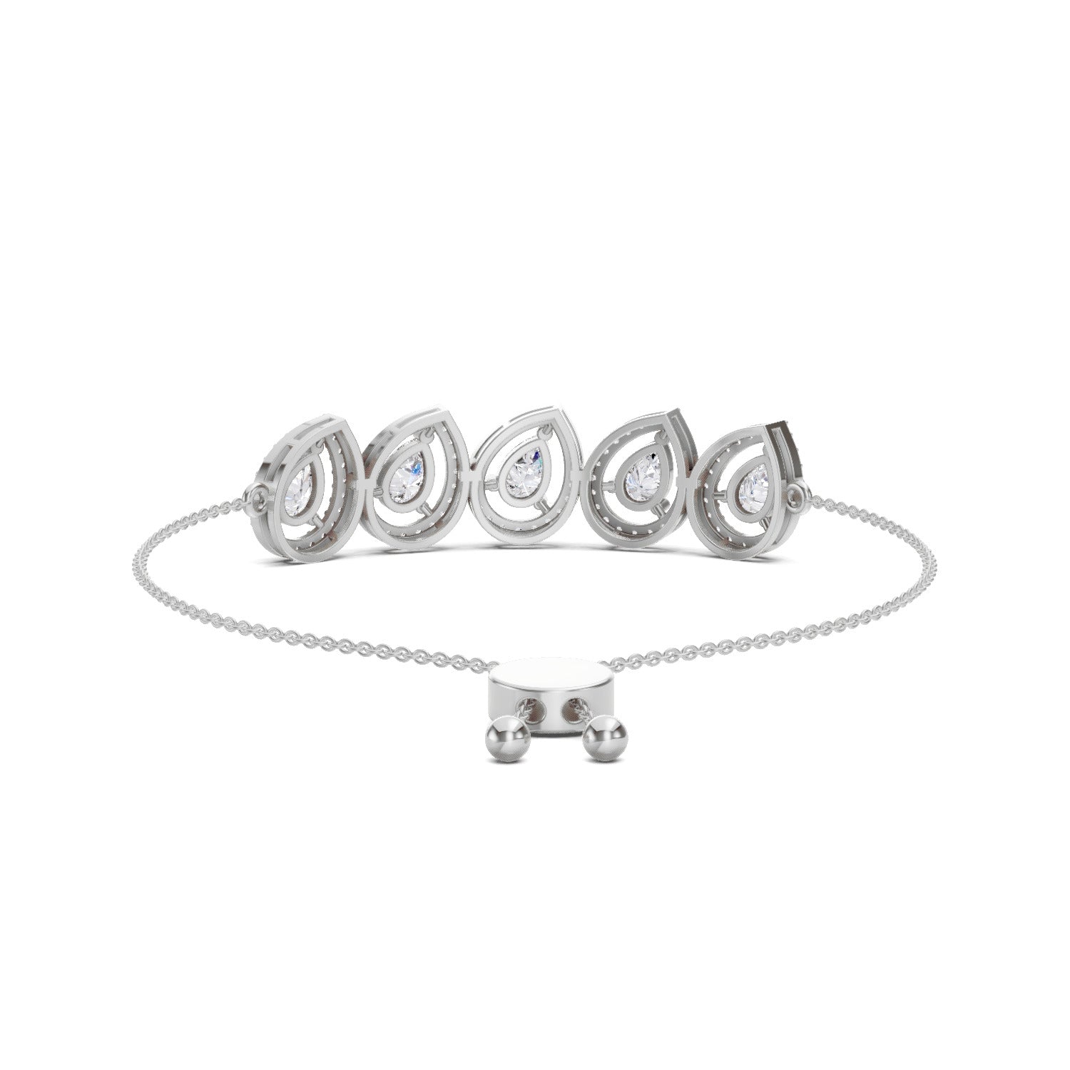 2.05 Carat Pear Shaped Fashion Bracelet 14K - White Gold