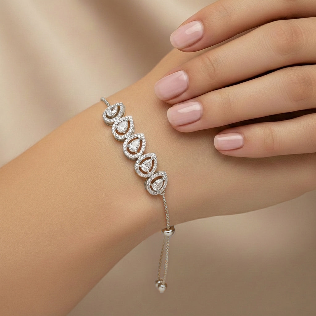 2.05 Carat Pear Shaped Fashion Bracelet 14K - White Gold