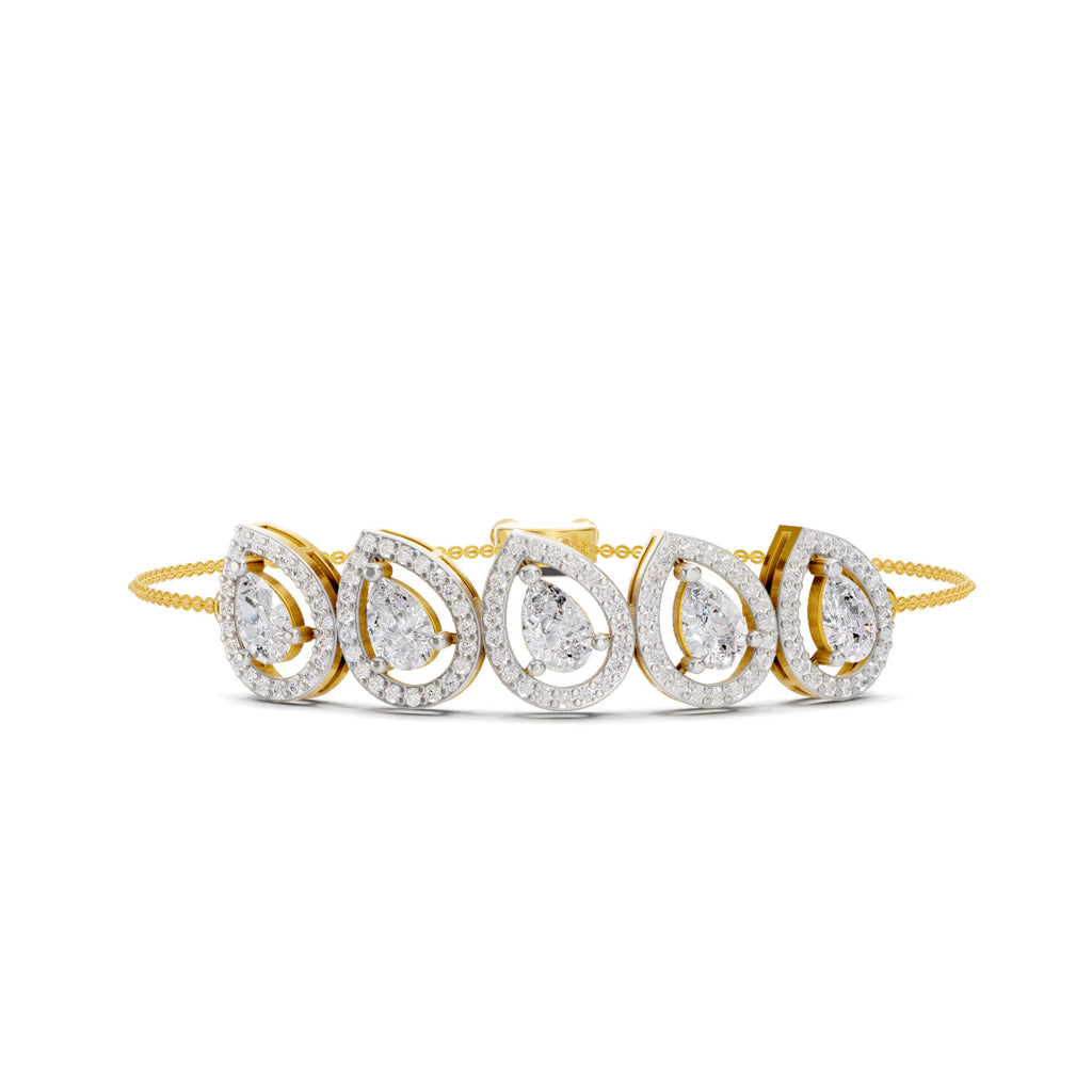 2.05 Carat Pear Shaped Fashion Bracelet 14K