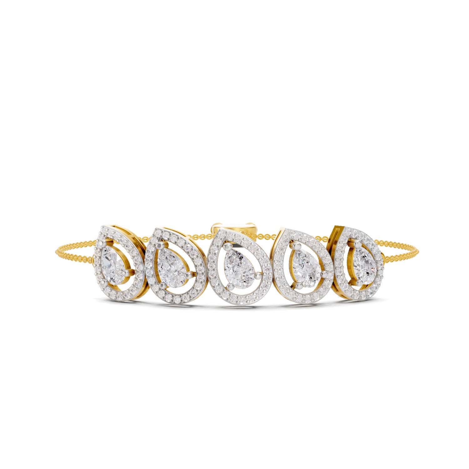 2.05 Carat Pear Shaped Fashion Bracelet 14K