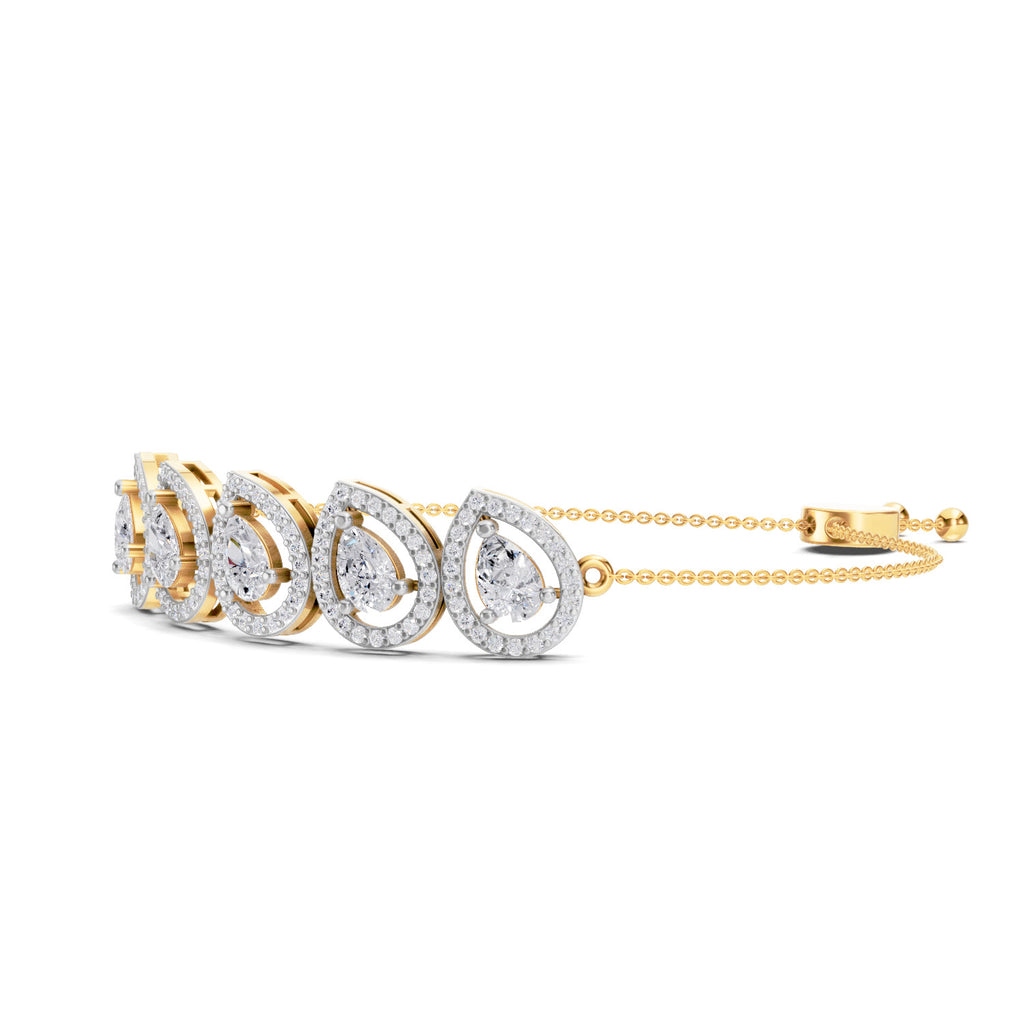 2.05 Carat Pear Shaped Fashion Bracelet 14K