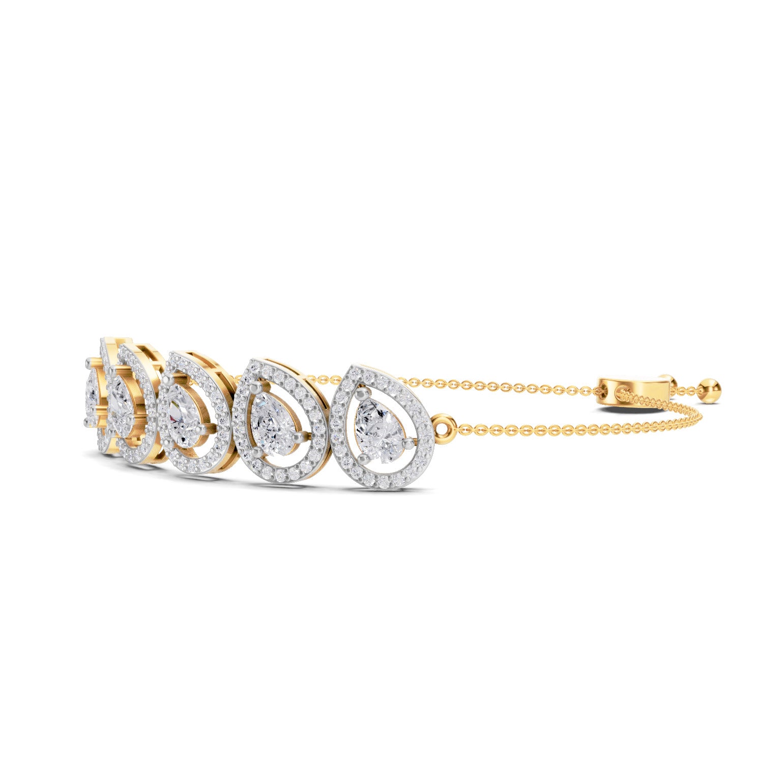 2.05 Carat Pear Shaped Fashion Bracelet 14K