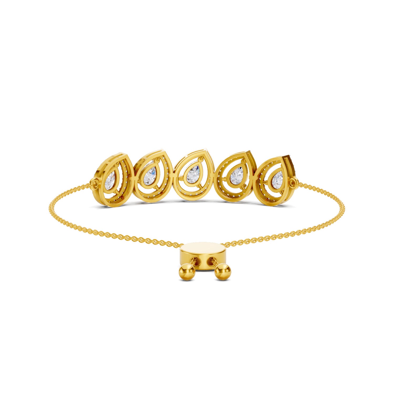 2.05 Carat Pear Shaped Fashion Bracelet 14K