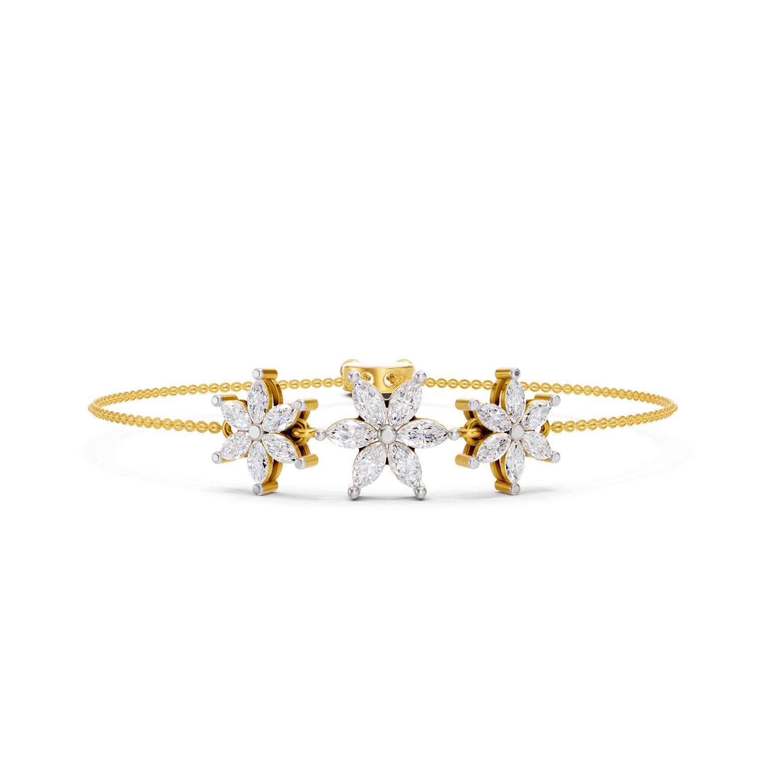 1.74 Carat Marquise Shaped Fashion Bracelet 14K