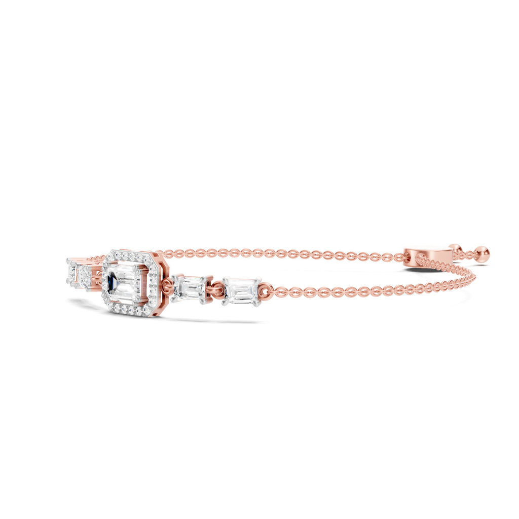 1.64 Carat Emerald Shaped Fashion Bracelet 14K - Rose Gold