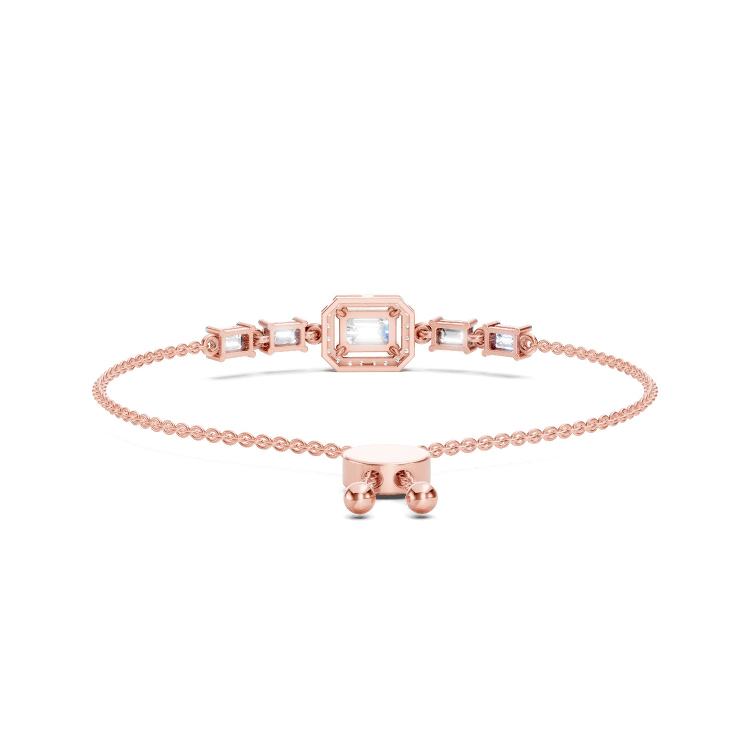 1.64 Carat Emerald Shaped Fashion Bracelet 14K - Rose Gold