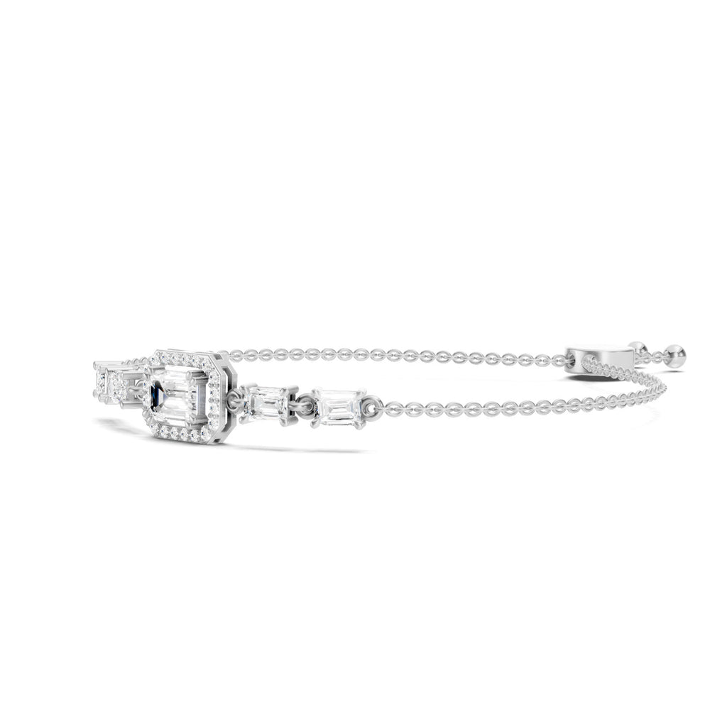 1.64 Carat Emerald Shaped Fashion Bracelet 14K - White Gold