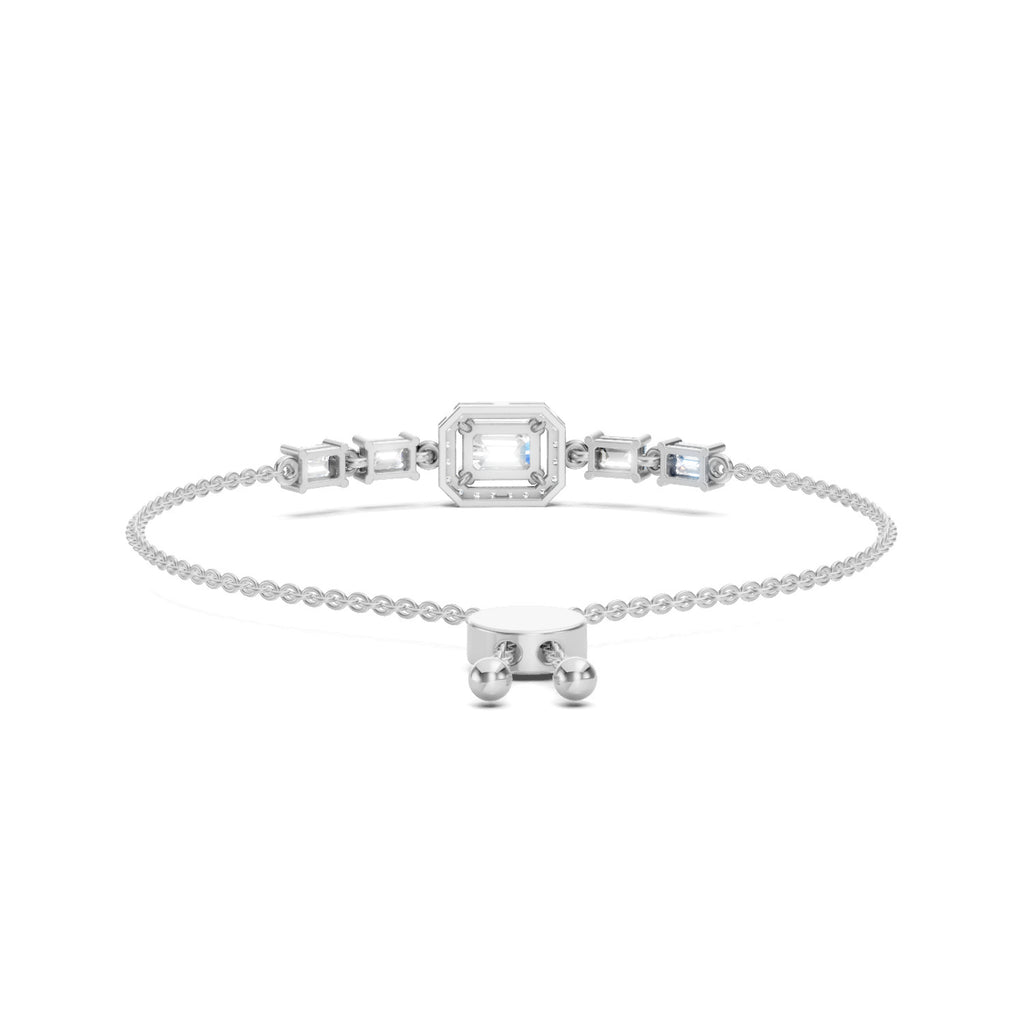 1.64 Carat Emerald Shaped Fashion Bracelet 14K - White Gold
