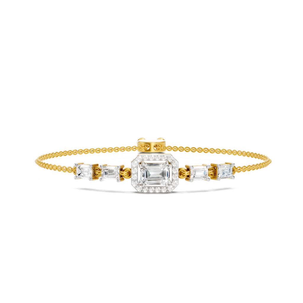 1.64 Carat Emerald Shaped Fashion Bracelet 14K