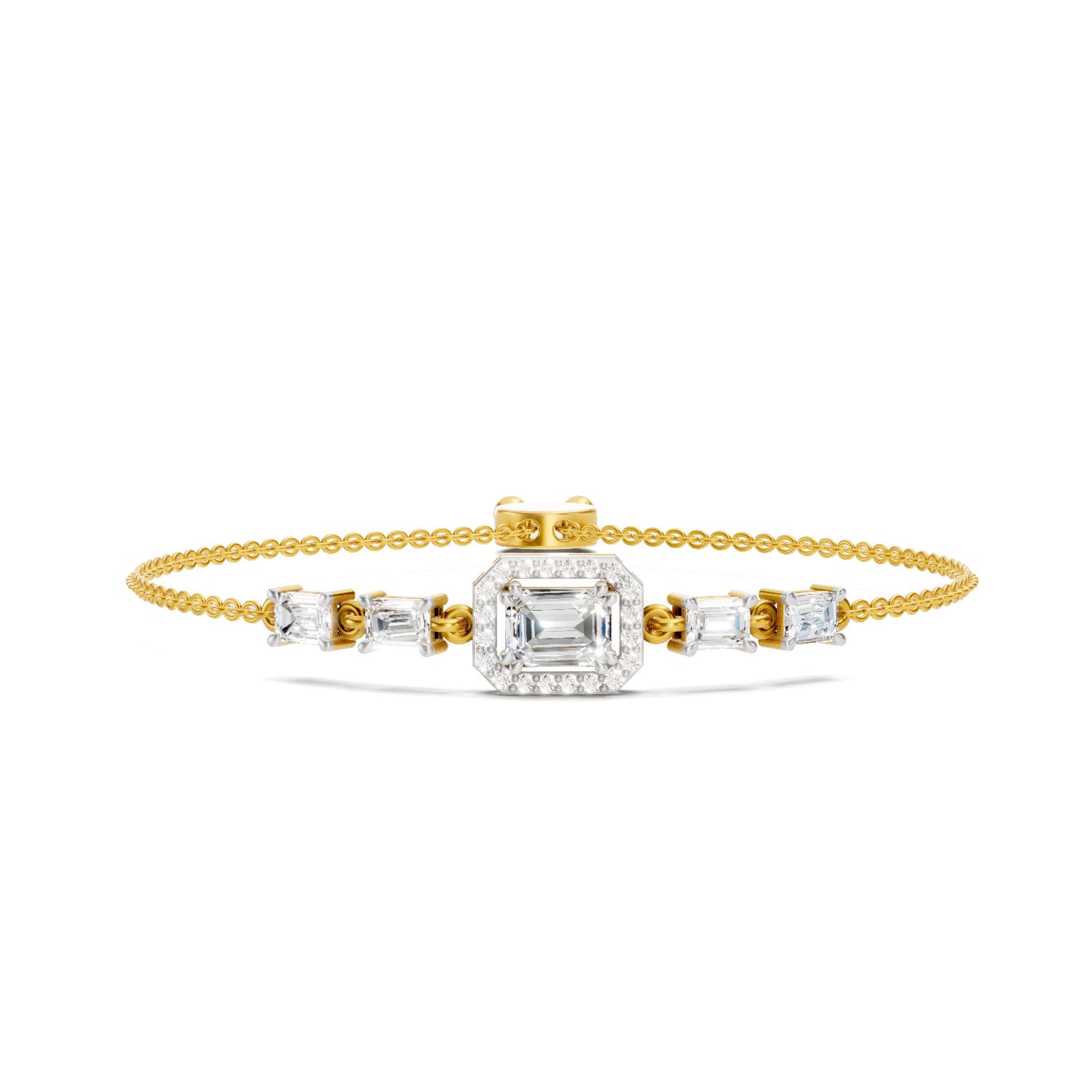 1.64 Carat Emerald Shaped Fashion Bracelet 14K