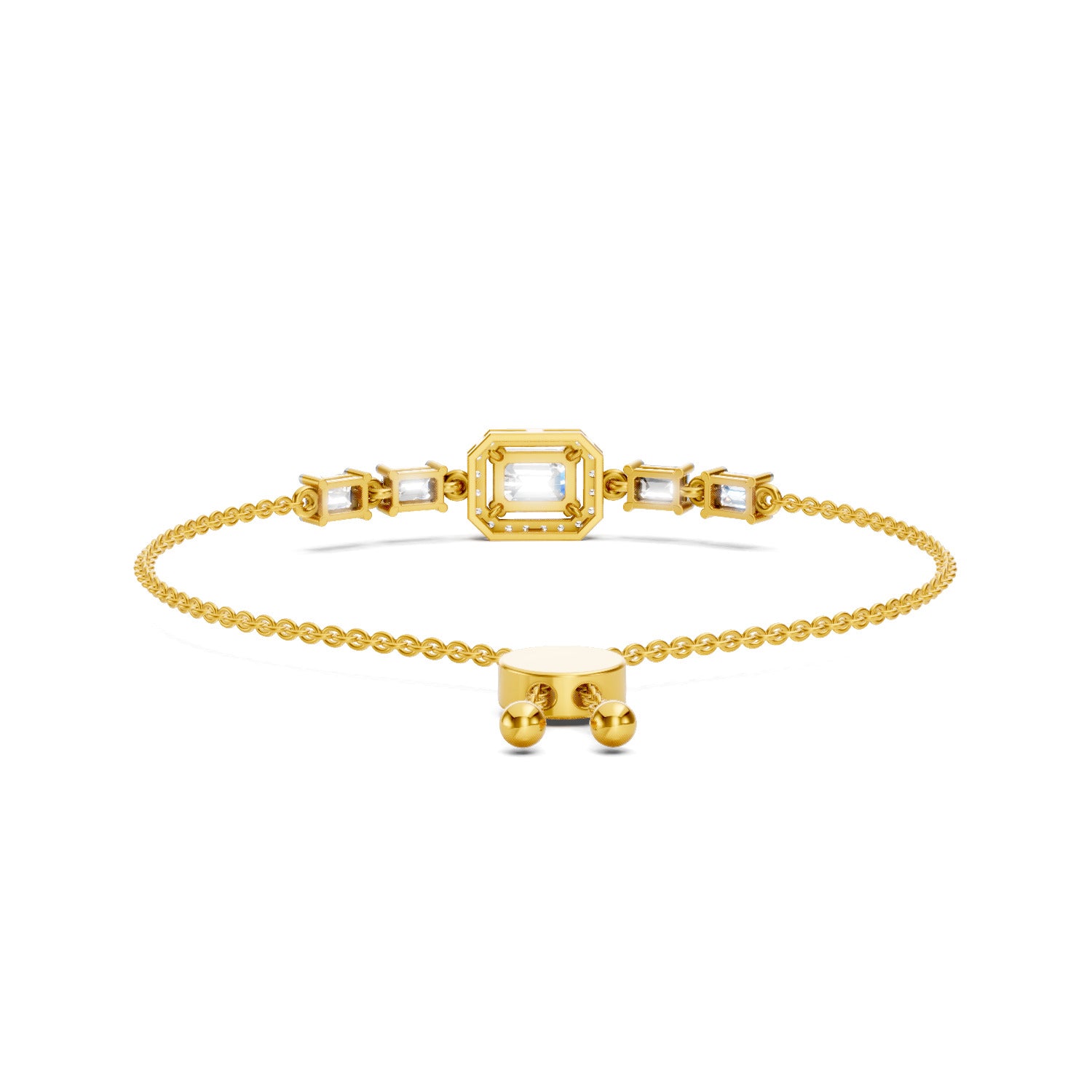 1.64 Carat Emerald Shaped Fashion Bracelet 14K