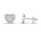 0.08 Carat Heart Shape Earrings 14Kt Diamond - White Gold