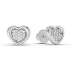 0.08 Carat Heart Shape Earrings 14Kt Diamond - White Gold