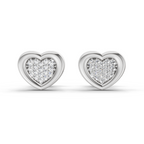 0.08 Carat Heart Shape Earrings 14Kt Diamond - White Gold