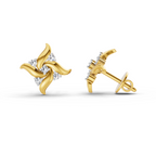 0.1 Carat Floral Stud Earrings 14K