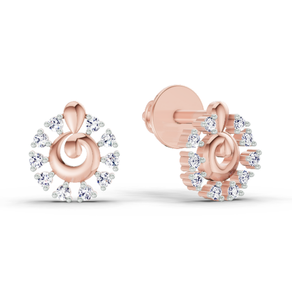 0.10 Ct Earrings 14K - Rose Gold