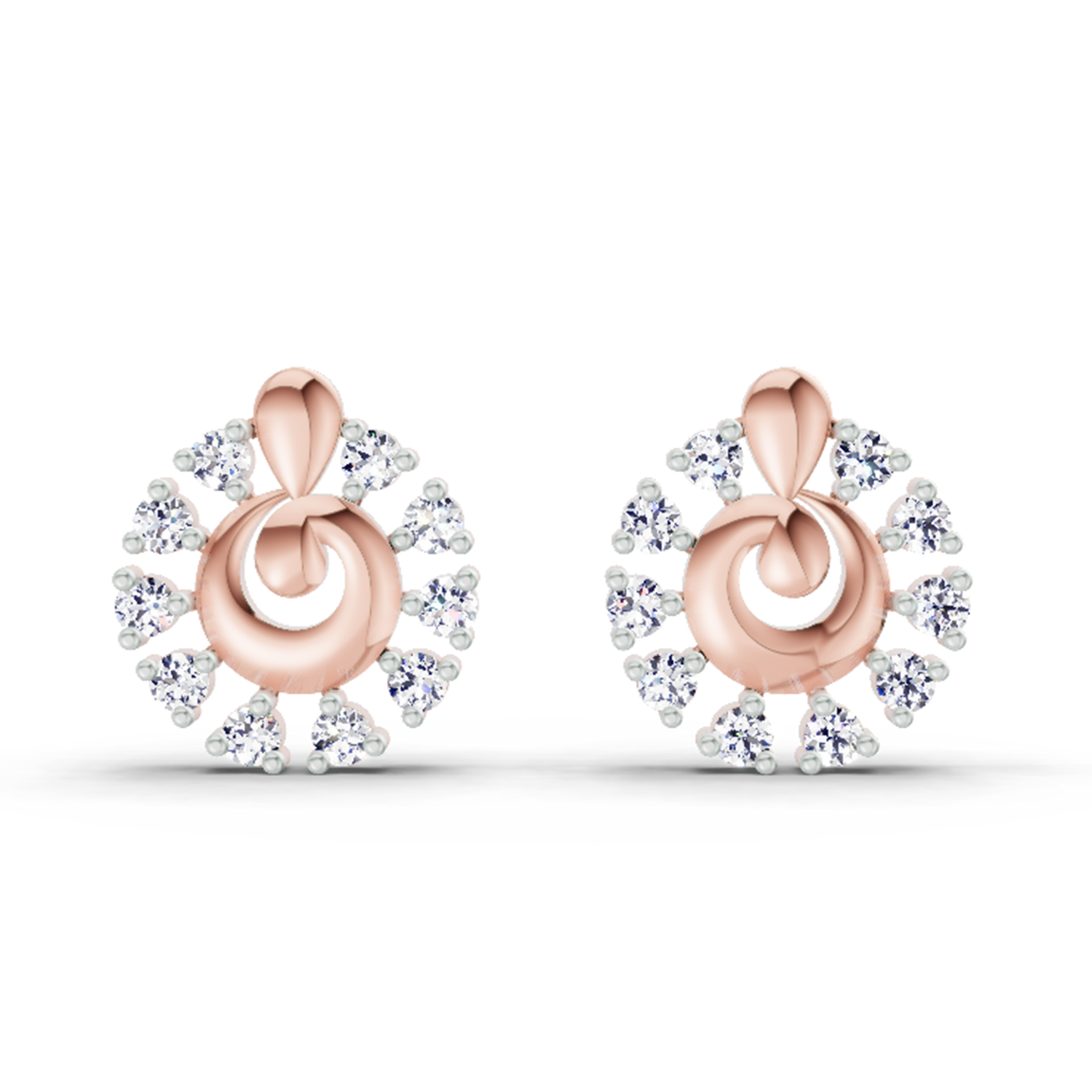 0.10 Ct Earrings 14K - Rose Gold