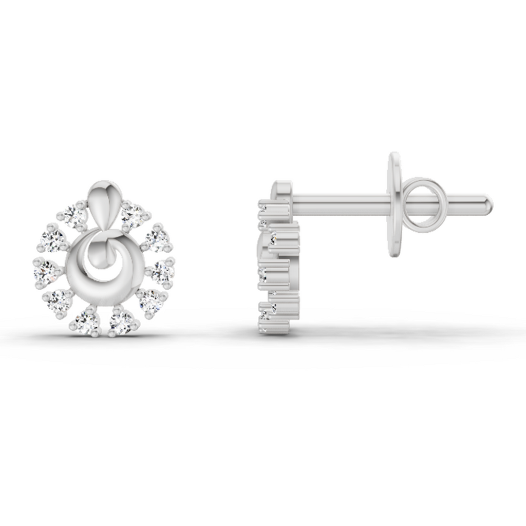 0.10 Ct Earrings 14K - White Gold