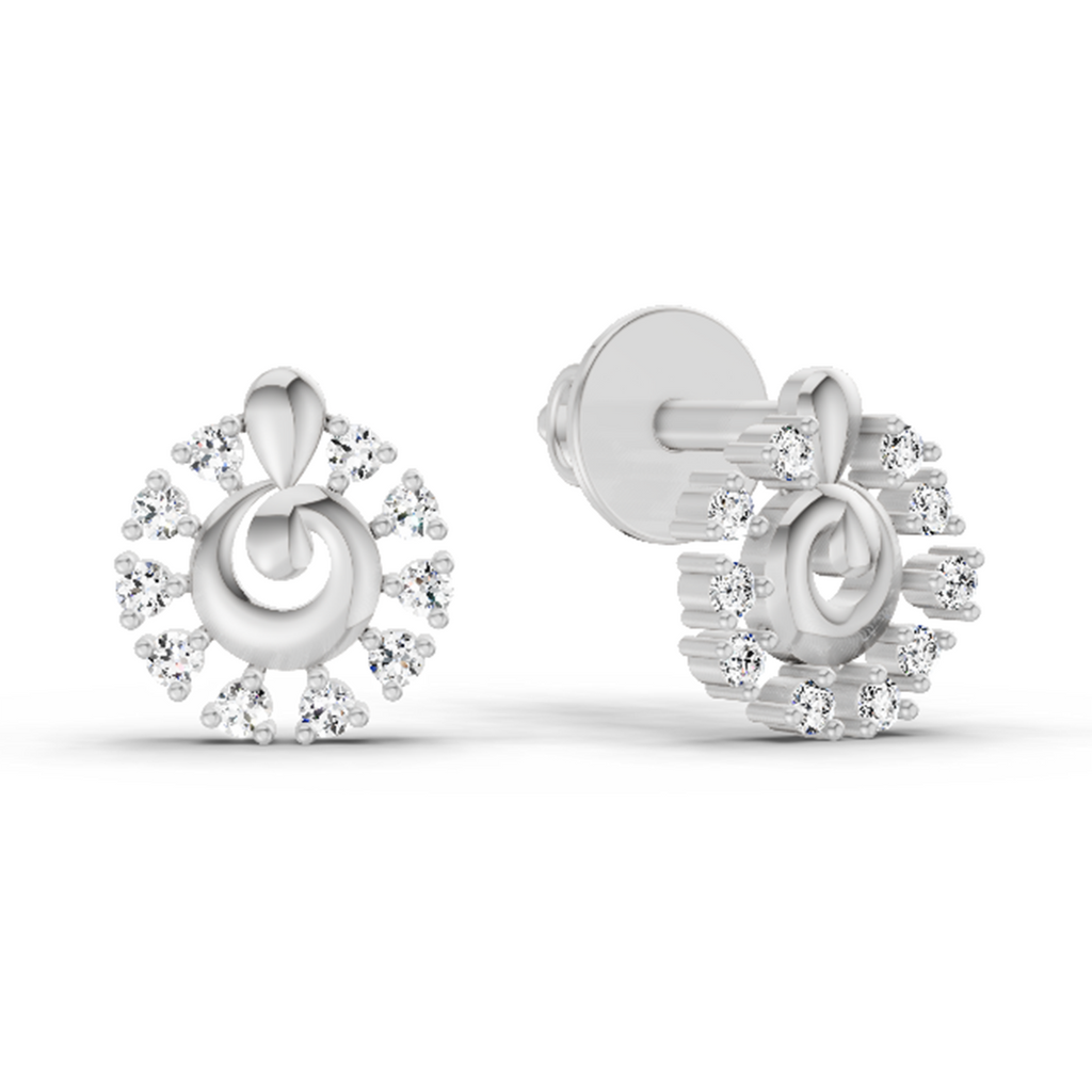 0.10 Ct Earrings 14K - White Gold